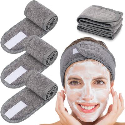 China 2021 Eco-friendly Reusable Wholesale Fashion Thickened Microfiber Spa Headband Makeup Headband Washing Face Headband for sale