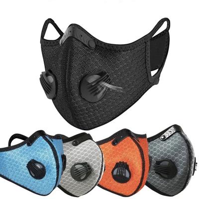 China 2021 Wholesale Fashion Outdoor Sport Maskss Breathable With 5 Layers Activated Cloth Reusable Carbon Fliter Mouth Maskes With Valve for sale