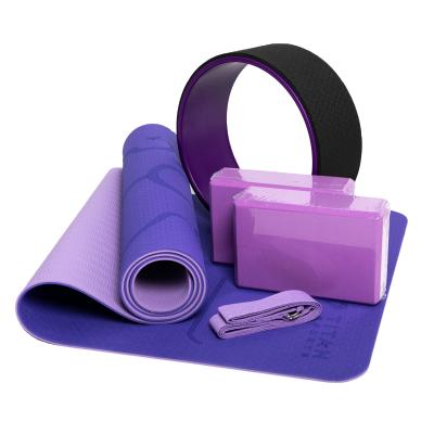 China Hot Sales Durable Tape Yoga Mat Gym Mat Customize ABS Yoga Wheel Yoga Blocks Set For Stretch And Back Pain Fitness for sale