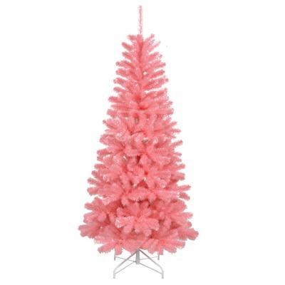 China Commercial PVC Memorial Pendant Hanging Branches Mini Giant PVC Pink Collars Lights Decoration Ornaments Ball Christmas Trees for sale