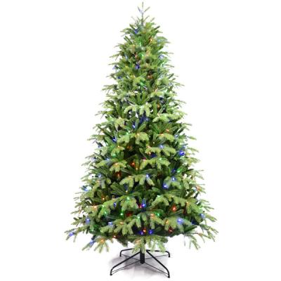 China PE/PVC Dual Color LED Lights PE PVC Artificial Christmas Tree 7.5 Feet Pre-Lit Christmas Tree for sale