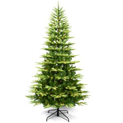 China 7.5 Feet LED Christmas Tree Pre-Lit Warm White Light PVC PE/PVC Artificial Christmas Tree for sale