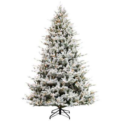 China 2795 1226 PE Mix PVC Tips 7.5 Feet White Pre-Lit PE PVC Christmas Tree Mixed Assemble Artificial Christmas Tree for sale