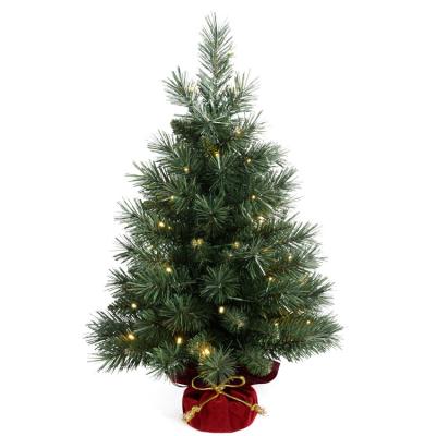 China Wholesale 2 Feet PVC Table Pre-lit Tree Decorate Christmas Tree With Led For Christmas Holidays for sale