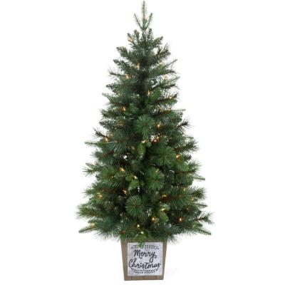 China 2022 Small Home Decoration Christmas Decoration PE PVC Artificial Christmas Tree With Led Light for sale