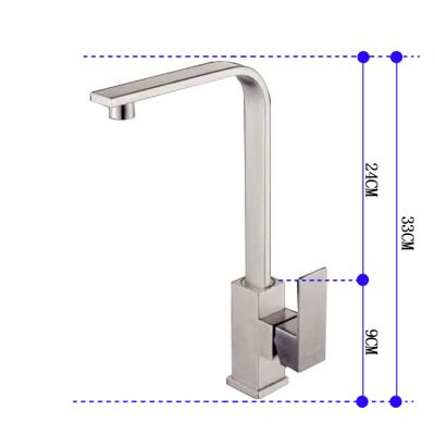 China Contemporary Hot Selling Installation Deck Brushed Single Handle Kitchen Sink Stainless Steel Faucet for sale