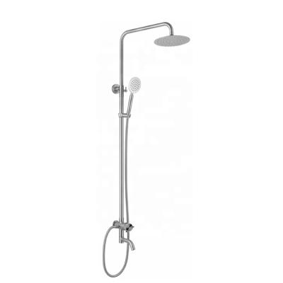 China Handleless Slide Bar Tub And Shower Faucet Stainless Steel Shower Faucet Brushed Shower Set Wholesale Economic Simple Cold Style for sale