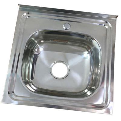 China Without Faucet Philippines Apartment Kitchen Square 201 Stainless Steel Single Bowl Sink for sale