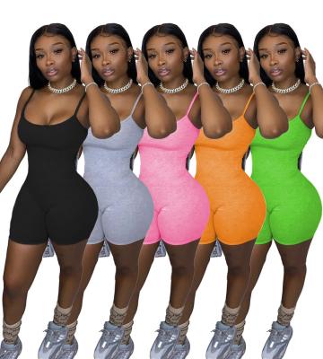 China Viable Coldker 2021 Overall Sexy Sleeveless Bodycon Sports Overalls Romper Spaghetti Strap Jumpsuit Women Summer Jumpsuits for sale