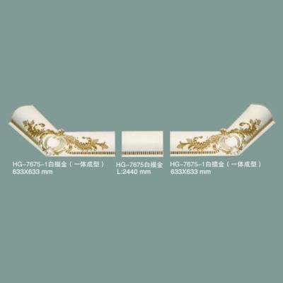 China Decoratieve polyurethane kroon gieten PU-paneel hoekgieten HG-7675-1 Te koop