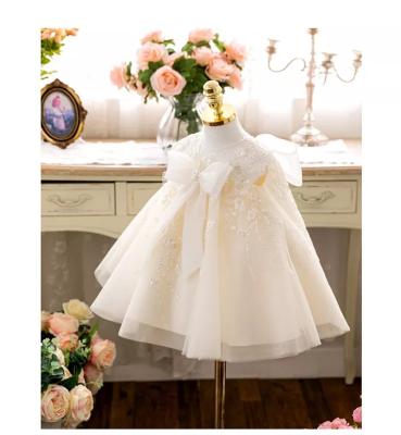 China Color Fade Proof New Embroidered Gauze Baby Dress Puffy Ball Gown For Kids Dress Dress for sale