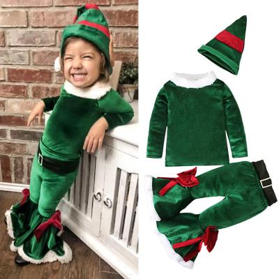 China tutu & Skirts Wholesale Custom Available Knit Clothes New Design 100% Cotton Baby Romper Button Ribbed Hat Christmas Print for sale