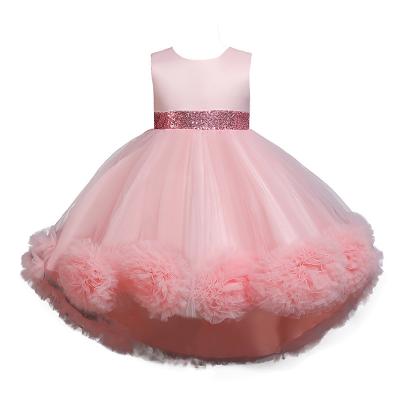 China Anti-wrinkle kids girl apparel kids clothes bridesmaids dress with floral print custom wholesale wear seller designers summer kids for sale