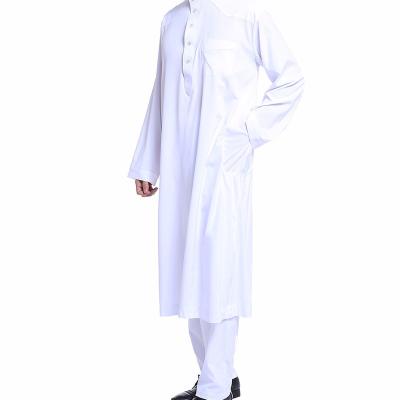 China Pakistan Saudi Arabia Rayon Arabic Abaya Muslim Islamic Clothing Eid Turkey Robe Arab Long Robe Custom Solid Traditional Men Kaftan Robe for sale