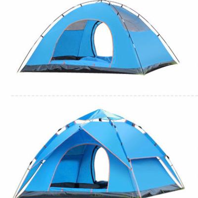 China Diagonal Tether Type 8725165 Double-Layer Custom 3-4 Person Multi-Purpose Waterproof Pop Up Camping Tent With Mesh Window for sale