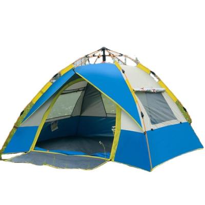 China Diagonal Tether Type 8726162 Custom 3-4 Person Waterproof Pop Up Camping Tent With 3 Mesh Window And Door Mat for sale