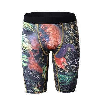 China Antibacterial Men's Workout Long Leg Underwear Polyester Quick Dry Boxer Printed Men's Briefs And Summer Boxers for sale