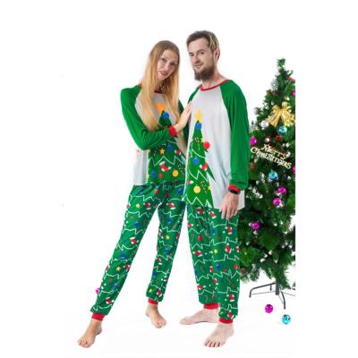 China New Design Thermal Family Christmas Pajamas O-Neck Matching Long Sleeve Shirt+Pants 2 Piece Sets for sale