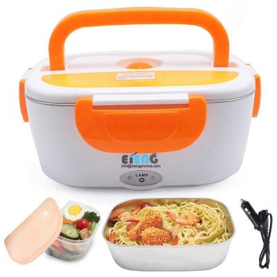 China Promotion 110v/12v Sustainable Portable Food Container Plastic Tiffin Electric Heating Lunch Box for sale