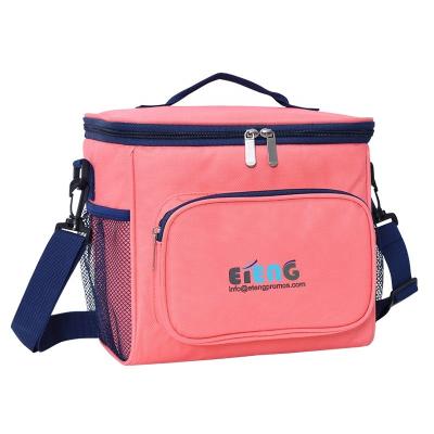 China Waterproof Custom Logo 600D Oxford Fabric Insulated Lunch Cooler Bag Food Delivery Rigid Thermo Cooler Bag for sale