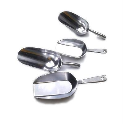 China 2021 Sustainable Aluminum Ice Shovel Non Stick Cube Mini Ice Scoop Ice Bucket Shovel Scoop for sale