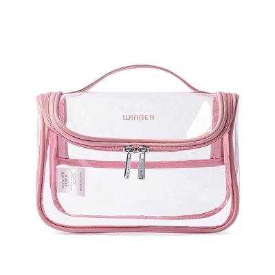 China 2020 Factory Wholesale New Zipper Transparent Makeup Organizers Travel Bag PVC Clear Cosmetic Bag for sale