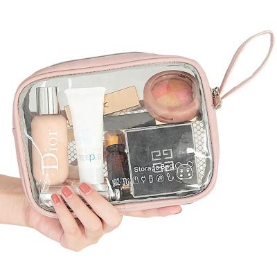 China Factory Wholesale 2020 New Logo Small Cosmetic Bag PU Makeup Pouch Travel Clear Ziplock Transparent Custom Bag Cosmetic Bag for sale