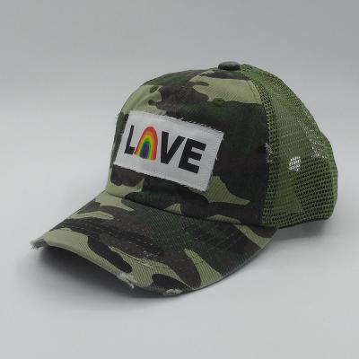 China Custom hat patch logo closure fashion gorras camo green spiky adjustable baseball cap COMMON for sale