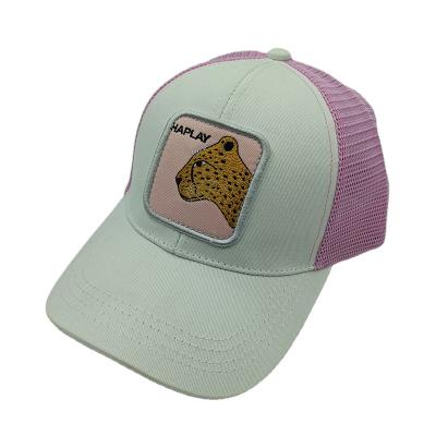 China JOINT Custom Logo 3D Patch Animal Embroidered Snap Back Cap Trucker Hat Back Mesh for sale