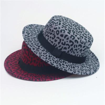 China Picture Leopard Print Wool Hat Felt Hat Imitation Men's Panama Jazz Hat for sale