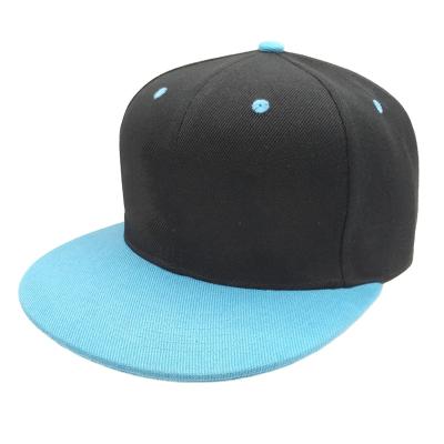 China JOINT Custom Baseball Hat 6 Panel Black Snapback Hat Blue Sublimation Logo for sale