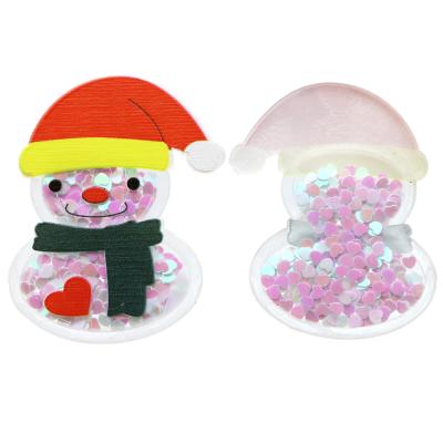 China Cartoon Acrylic Planar Christmas Flatback Europe Snowman Shakers Resin Wish Sequin Props Model Craft for sale