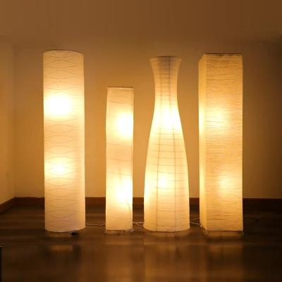 China Modern Bottle shape hotel indoor Incandescent Bulbs decorative atmosphere Paper Lamp Switch art flexible shine lamp floor for sale