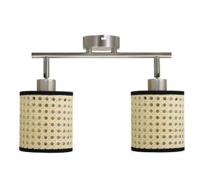 China Fashion two head modern ceiling light with 2xE14 max 40W lamp in rattan type for sale