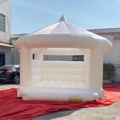 China Adverstising inflatable moonwalk bouncer jumping castle bouncy jumper white party tent wedding bounce house for sale