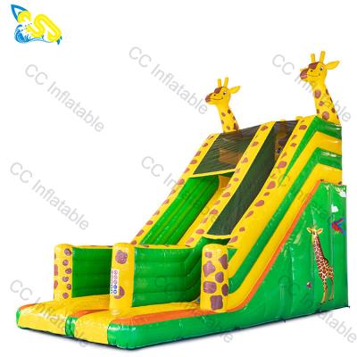 China Commercial PVC Giraffe Side Giant Kids House Bouncy Bouncer Inflatable Bounce Castle Slide for sale