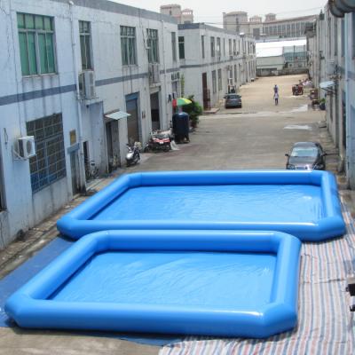 China blue 0.6mm or 0.9mm pvc tarpaulin square shape inflatable swimming pool for outdoor activity for sale