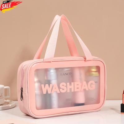 China Factory Fashion High Quality PVC Jelly Zipper Women Hand Waterproof Cosmetic Jelly Bags Transparent PVC Beach Bag for sale