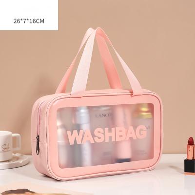 China High Quality Ladies Customized Transparent Tpu PVC Travel Cosmetic Bag Waterproof Cosmetic Bag With Handle for sale