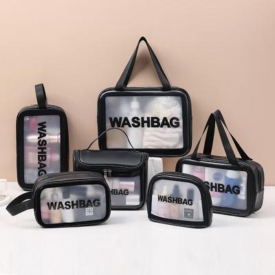 China High Quality Cosmetics Tote Bag Thick Toiletries Carry Pouch Waterproof Makeup Artist Shoulder Bag PVC Zippered Beach Bag Large for sale