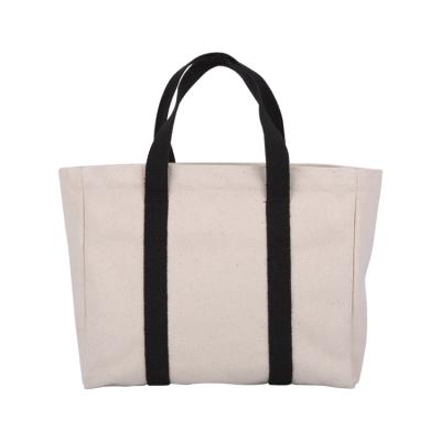 China Black Blue Custom Printing Canvas Folding Tote Shoulder Bag Dual Purpose Cotton Tote Bag for sale