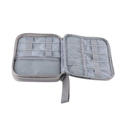 China High Quality Accept Customized Oxford Cloth Logo Zipper Pouch Organizer Light Gray for sale