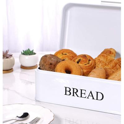 China Custom Modern Rectangle Farmhouse Luxury Multifunctional Bread Box Sustainable Large For Kitchen Countertop for sale