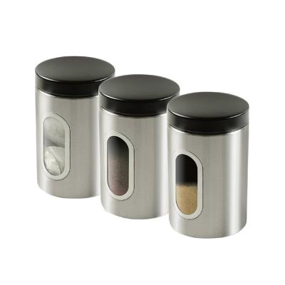 China Sugar Food Multifunction Europe Style Metal Viable Best Fashion Design Sugar Coffee Tea Canister Set for sale