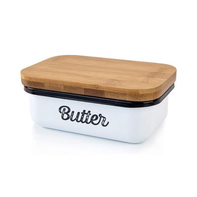 China 2023 Sustainable New Multifunction Butter Dish Promotion Eco-friendly Metal Cheese Container For Countertop for sale