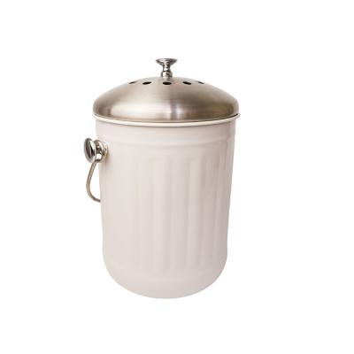 China Home Promotion Modern Home Indoor Sustainable Style Food Waste Bucket Kitchen Steel Compost Bin for Home and Kitchen for sale