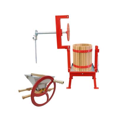 China High Efficiency Easy Operate 20L Manual Wooden Fruit Juicer Machine Press Grape Wine Making And Fruit Mill for sale