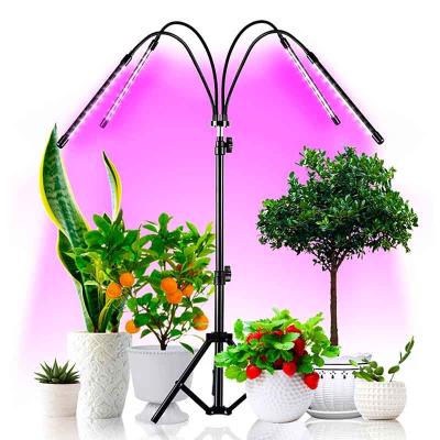 China Seed Planting 2021 Wholesale Dimmable 4 Controller Clip Flower Grew Lamp Head Plants Grow Tubes With Tripod Stand For Garden for sale