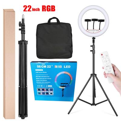 China PORTABLE RGB Ring Light Led Ring Light of Live Streaming Remote Control Broadcast 22 inch for sale