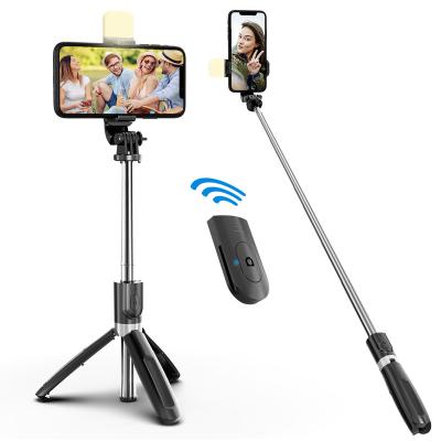 China Portable Folding Mini Portable Handheld Fill Light Tripod Mobile Phone Selfie Stick with Wireless Remote for Live Broadcast for sale